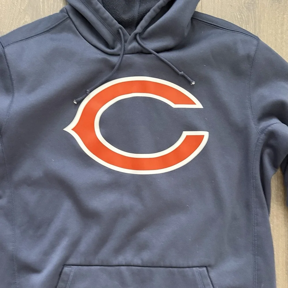 Nike Dri Fit Chicago Bears Hoodie Mens Medium Navy Blue NFL Pullover Football